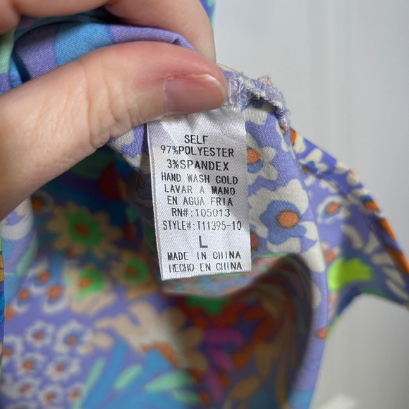 Blue and Orange Shirt with Vibrant Design - Picture 4 of 4